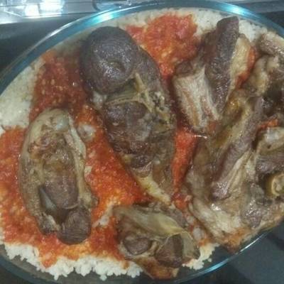  فتة مصري باللحمة الضاني 