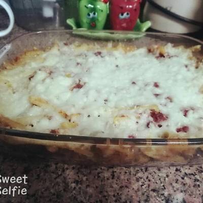  مسقعه باللحمه المفرومه و الجبنه 