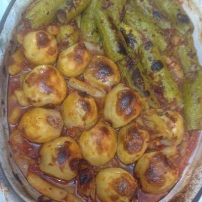  كوسه وبطاطس محشيه لحمه مفرومه 