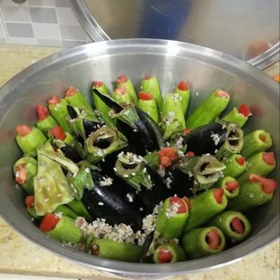  محشي كوسا وباتنجان 