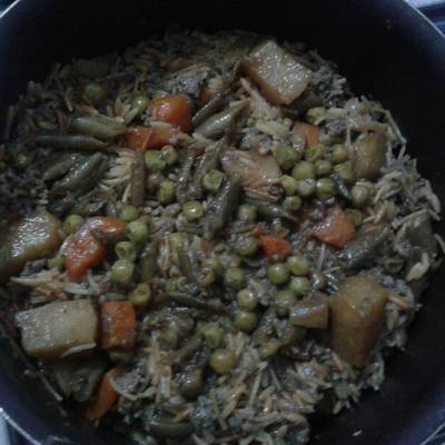  طاجن لسان عصفور بالعصاج والخضار 