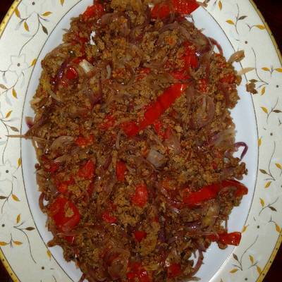  لحم مفروم على البخار 