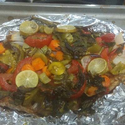  سمك بوري سنجاري بالزيت و الليمون 