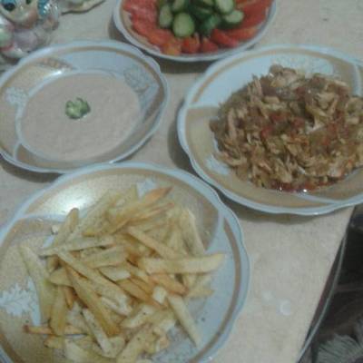  شاورما ببواقي الفراخ 