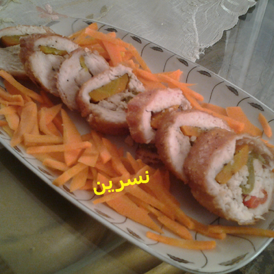  رول الدجاج المحشي 