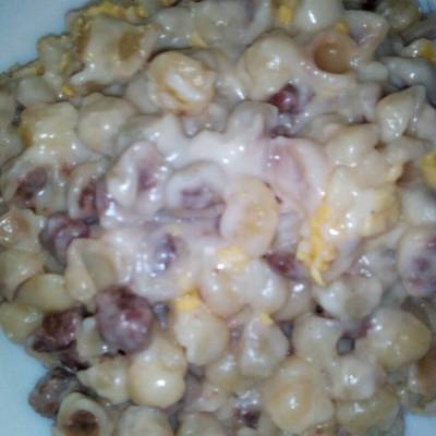  مكرونة محشية مع الصلصة البيضاء 