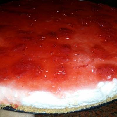  تشيز كيك بالفراولة على البارد بدون فرن 