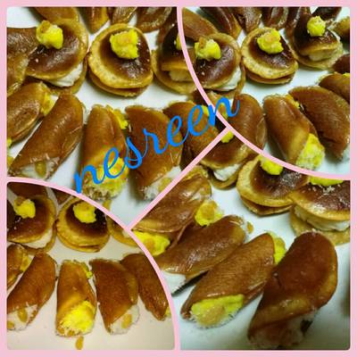  قطايف بالكاسترد والكريمه 