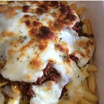  بطاطس باللحمه المفرومه والجبن 