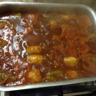  صينية كوسة وبطاطس محشية باللحمة المفرومة 