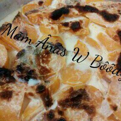  صنية البطاطا الحلوه باللبن 