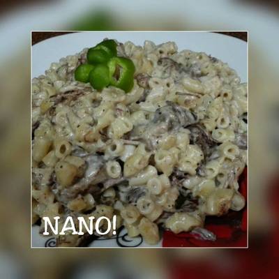  مكرونه بالوايت صوص وقطع اللحم نانو! 