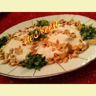  فته بطاطس بالدجاج 