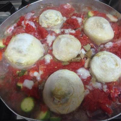  قالب الخضار بلحم الغنم 