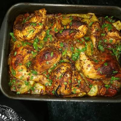  دجاج مشوي مع البطاطس 