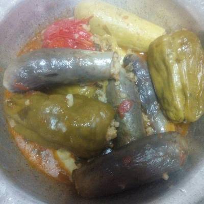  محشى باذنجان وفلفل 