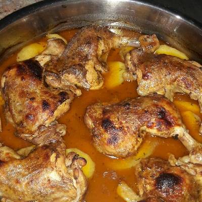  افخاد الدجاج بلعسل والبرتقال 