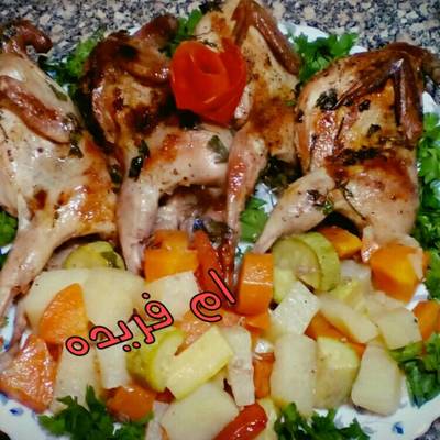  السمان بالخضروات 