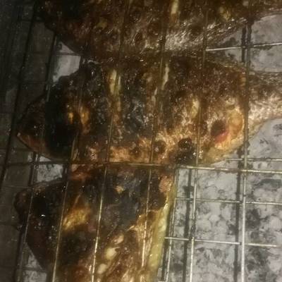  سمك مشوى على الفحم 