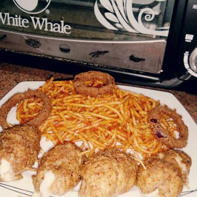  كوردن بلو بصدور الدجاج المقطعة شرائح رفيعة 