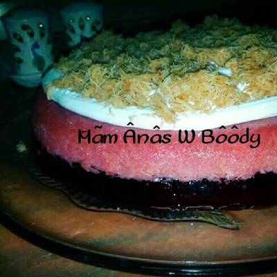  طبقات الكنافه بالجيلي والكريمه 