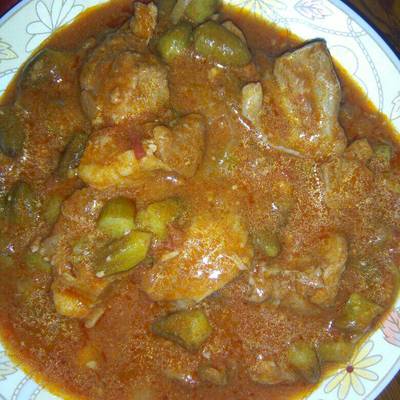  باميه باللحم 