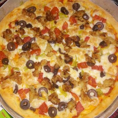  بيتزا بالدجاج كريسبي Crispy chicken pizza 