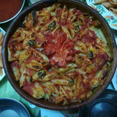  طاجن مكرونه بالفراخ 