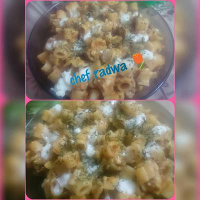  مكرونة باللحم المفروم والنعناع 