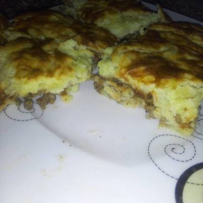  بطاطس بيوريه باللحمه المفرومه 