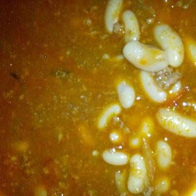  طاجن الفاصوليا البيضاء باللحم المفروم 