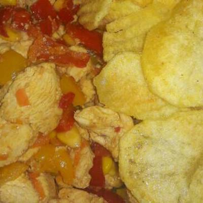  فاهيتا الدجاج مع البطاطا المقرمشه 