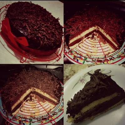  كيكة الطبقات بالشوكولا المبشور 