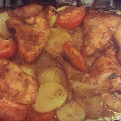  صينية بطاطس بالدجاج 