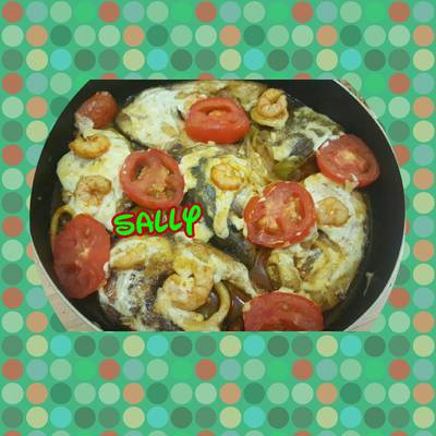  طاجن سمك بالمايونيز 