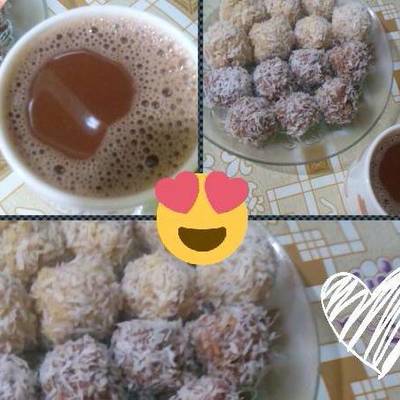  كرات البسكويت والجوز مع شراب النوتيلا 