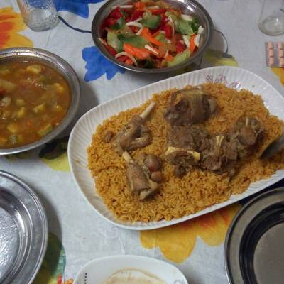  اللحم الضاني مع الرز البسمتي 