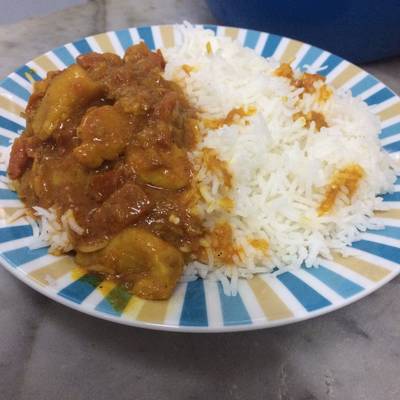  ارز مع فيليه السمك بالكاري 