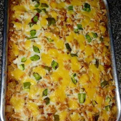  مكرونة باللحمة المفرومة والموتزريلا في الفرن 