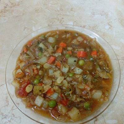  فول مدشوش بالخضار 