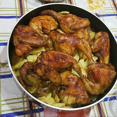  دجاج و بطاطا عالفرن 