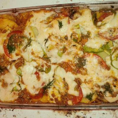  طاجن الخضروات بالبشاميل 