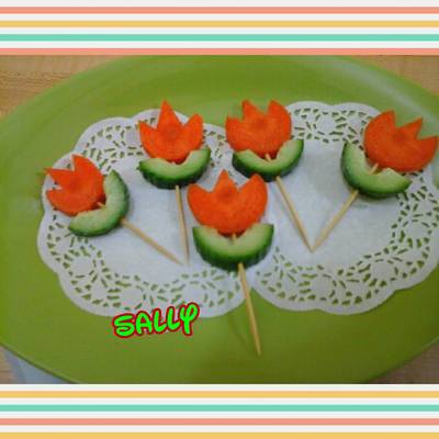  وردات الخيار والجزر للزينة 