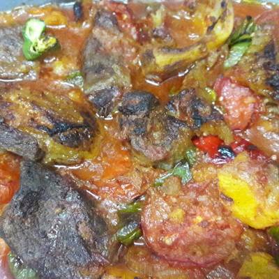  صينية بطاطس ب اللحمه 