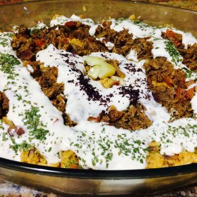  فتة شاورما اللحم 