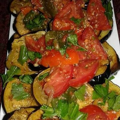  بتنجان مقلي بخلطه التوم 