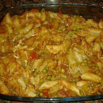  طاجن ماكرونة بالخضار والجبن 