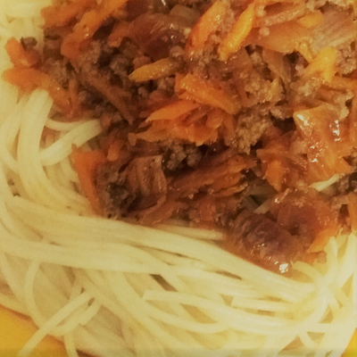  مكرونة بولونيز مكرونة باللحمة المفرومة 