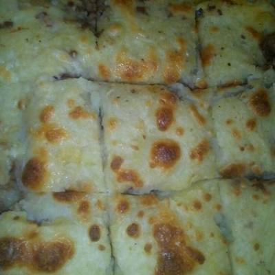  صينيه بطاطس مهروسه باللحمه المفرومه 