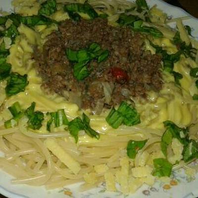  مكرونة بصوص الجبنة واللحم 